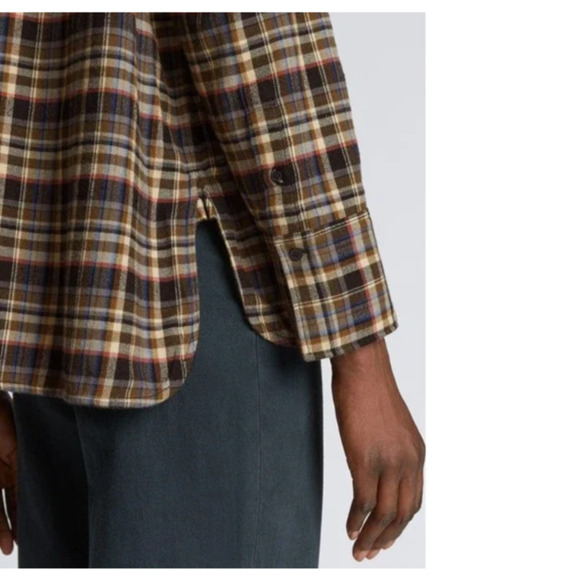 Everlane Boxy Plaid Flannel Soft Button Up Shirt - Sz S - Picture 7 of 9